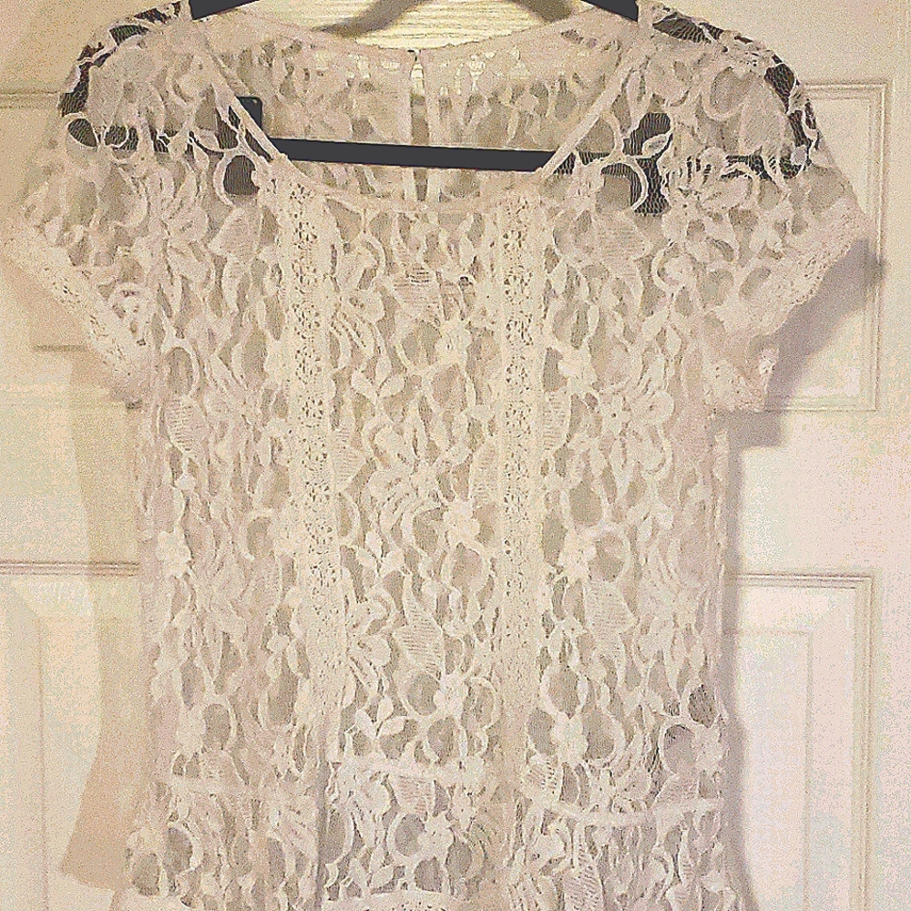 Lace see-through top Sz M
